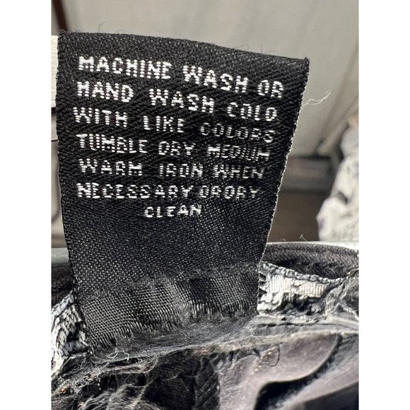 Larry Levine petite stretch 10 P black pinstripe snap straps at pockets, wide le - Picture 10 of 10